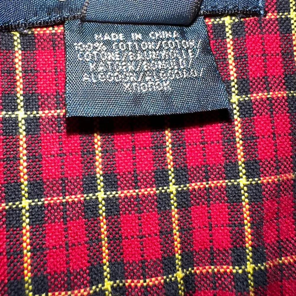Ralph Lauren Vintage Boys Large 16/18 Red black‎ yellow plaid button down cotton